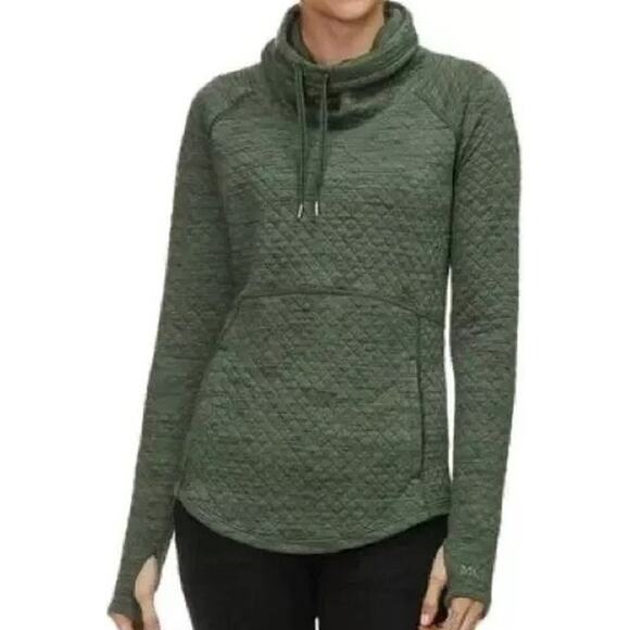 Marmot Annie Sweatshirt Quilted Cowl Neck Pockets Activewear Pullover Green S - Picture 1 of 7